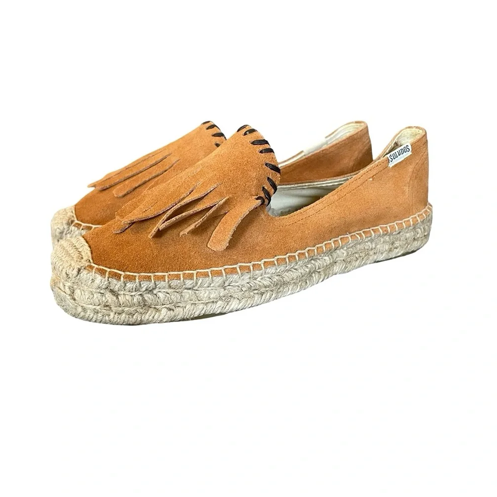 Soludos Fringe Smoking Slipper Espadrille Flats Size 7